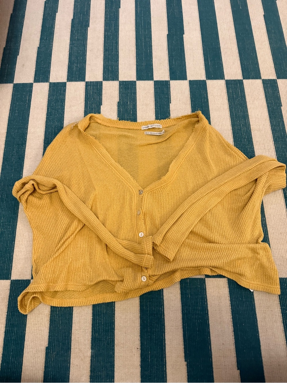 Urban Outfitters Mustard Button-Front V-Neck Cardigan